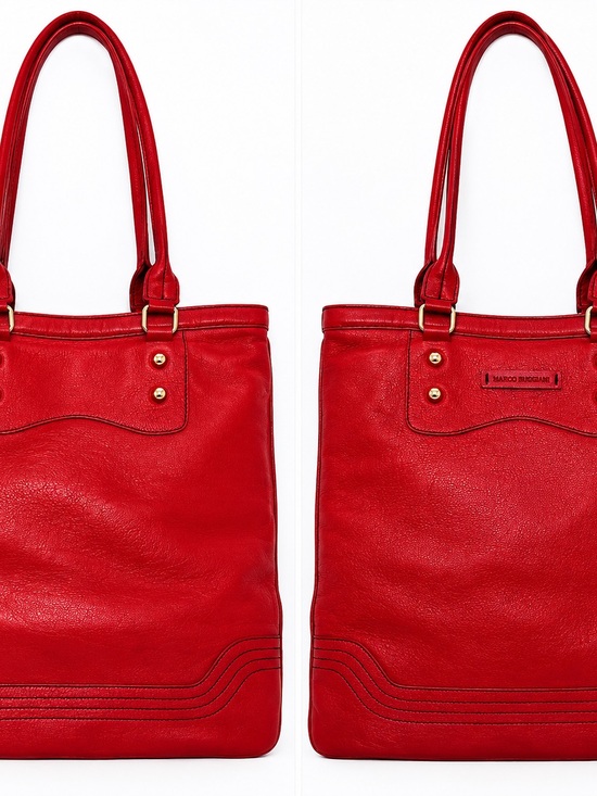 Marco Buggiani Handbags - Marco Buggiani Red Genuine Leather Tote Bag Made in Italy